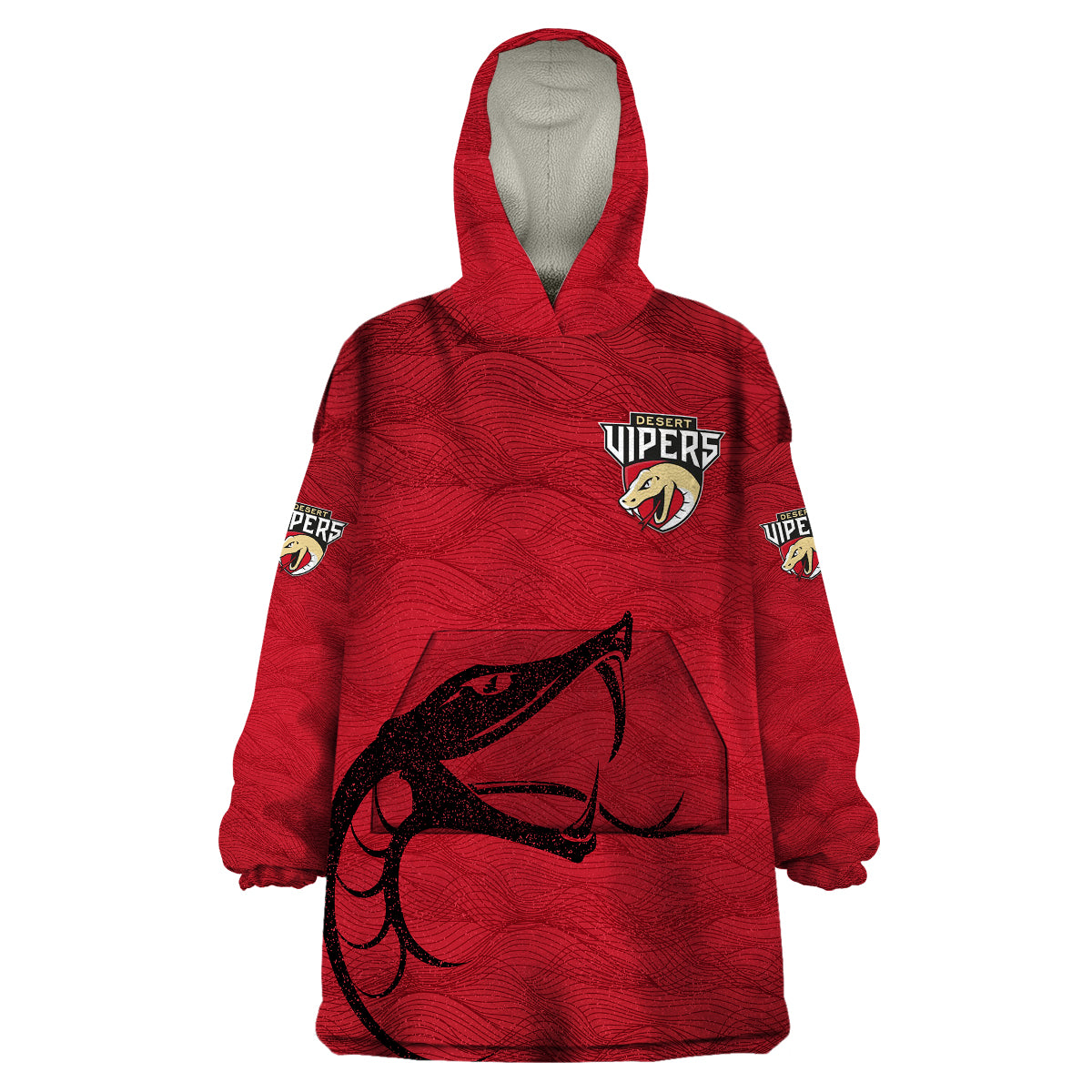 (Custom Personalised) Desert Vipers ILT20 Cricket Original Style Wearable Blanket Hoodie - Vibe Hoodie Shop