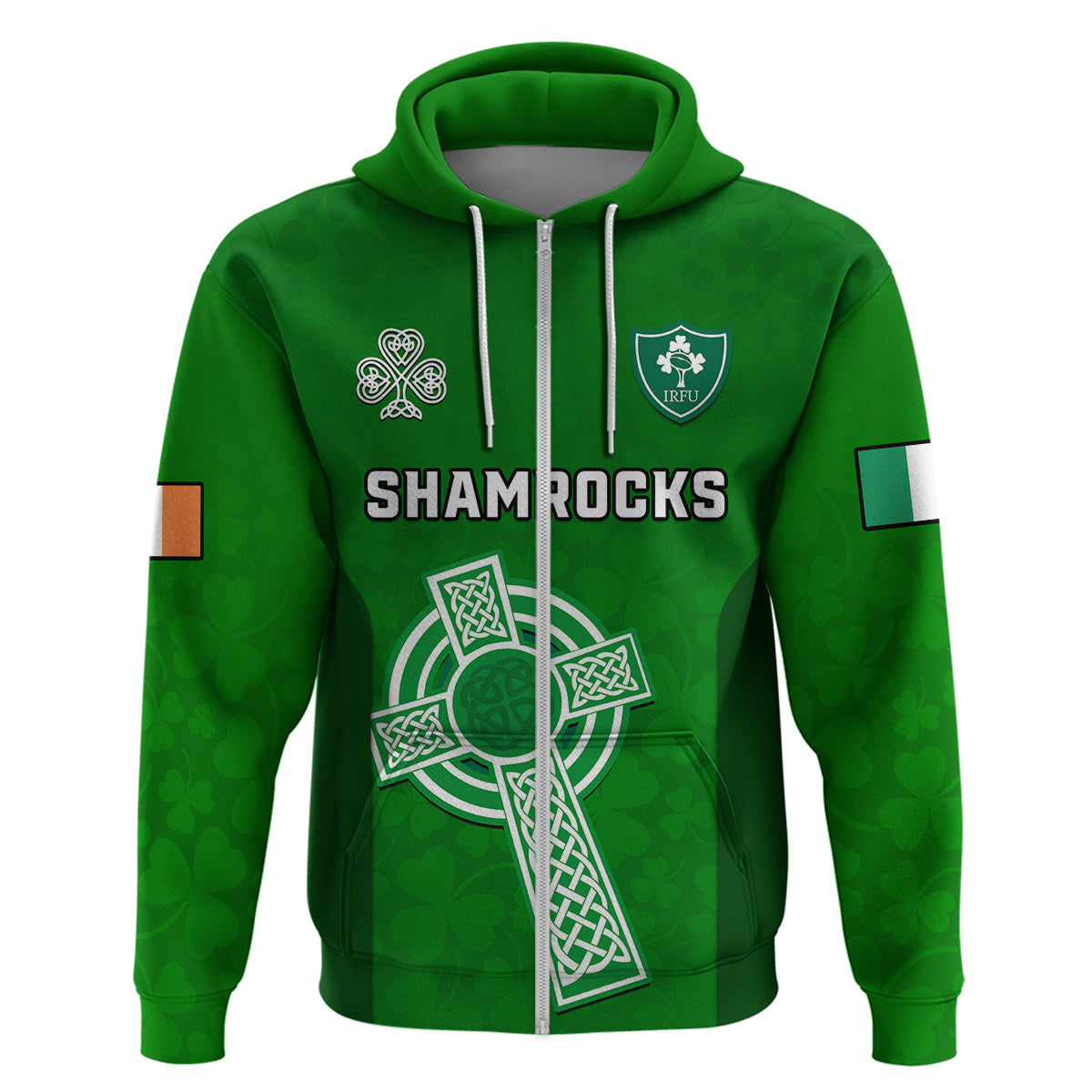 (Custom Text And Number) Ireland Rugby Go Shamrocks Hoodie - Vibe Hoodie Shop