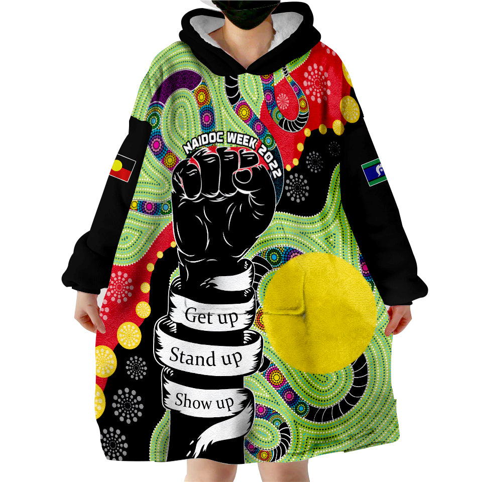 (Custom Text and Number) Aboriginal NAIDOC Week Stronger Together Unique Style Wearable Blanket Hoodie - Vibe Hoodie Shop