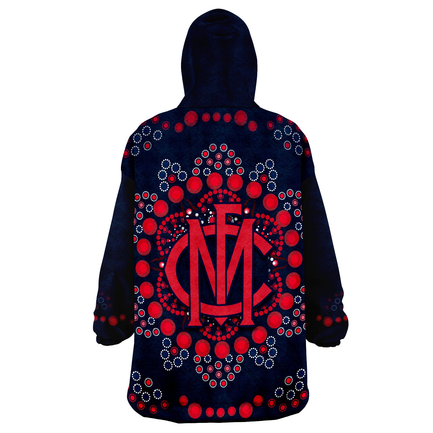 (Custom Personalised) Demons Football Melbourne Indigenous Wearable Blanket Hoodie - Vibe Hoodie Shop