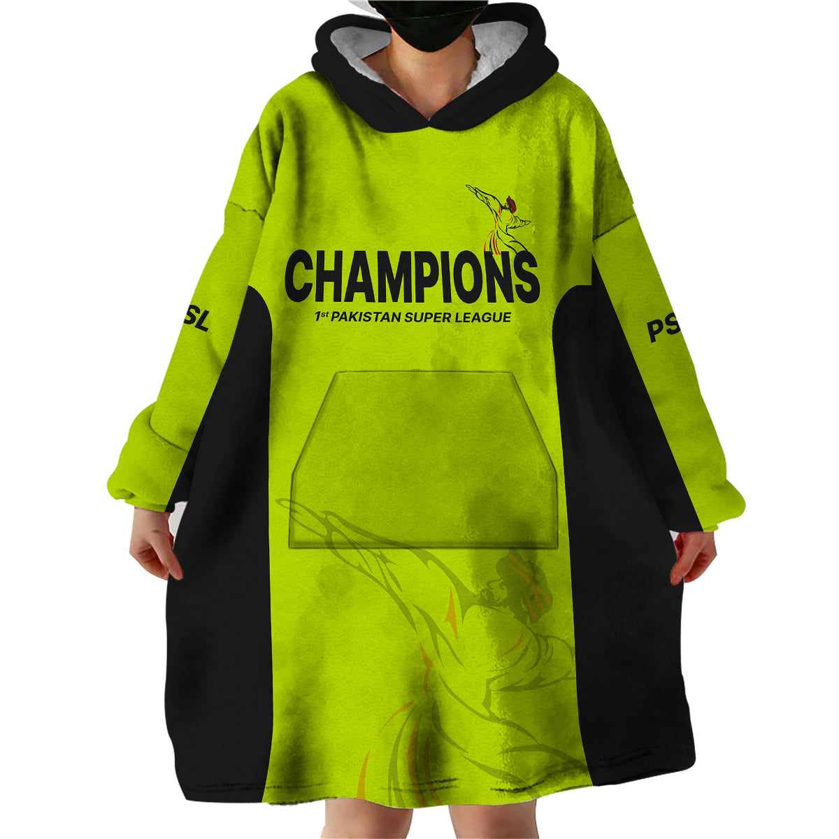 Lahore Qalandars Champions Pakistan Cricket 2023 Wearable Blanket Hoodie - Vibe Hoodie Shop