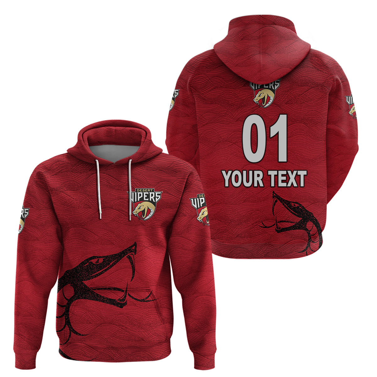 (Custom Personalised) Desert Vipers ILT20 Cricket Original Style Hoodie LT8 - Vibe Hoodie Shop