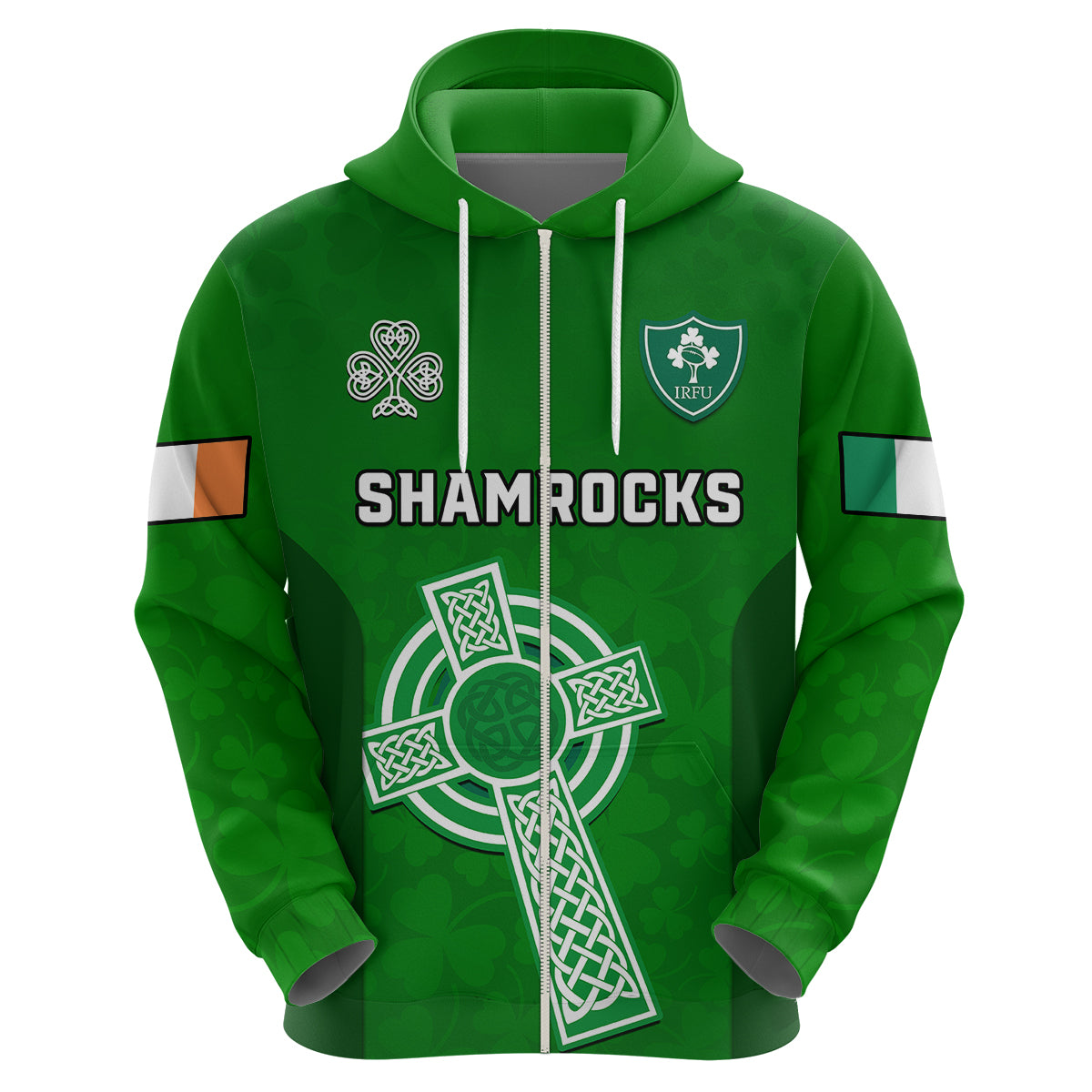 (Custom Text And Number) Ireland Rugby Go Shamrocks Hoodie - Vibe Hoodie Shop
