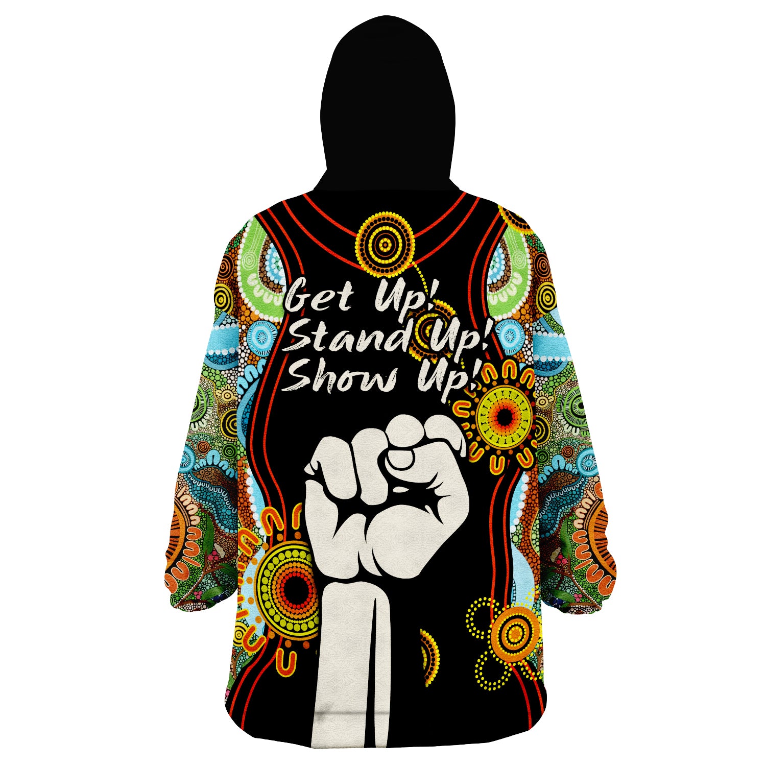 (Custom Personalised) NAIDOC 2022 Proud History of Getting Up Standing Up and Showing Up Wearable Blanket Hoodie - Vibe Hoodie Shop