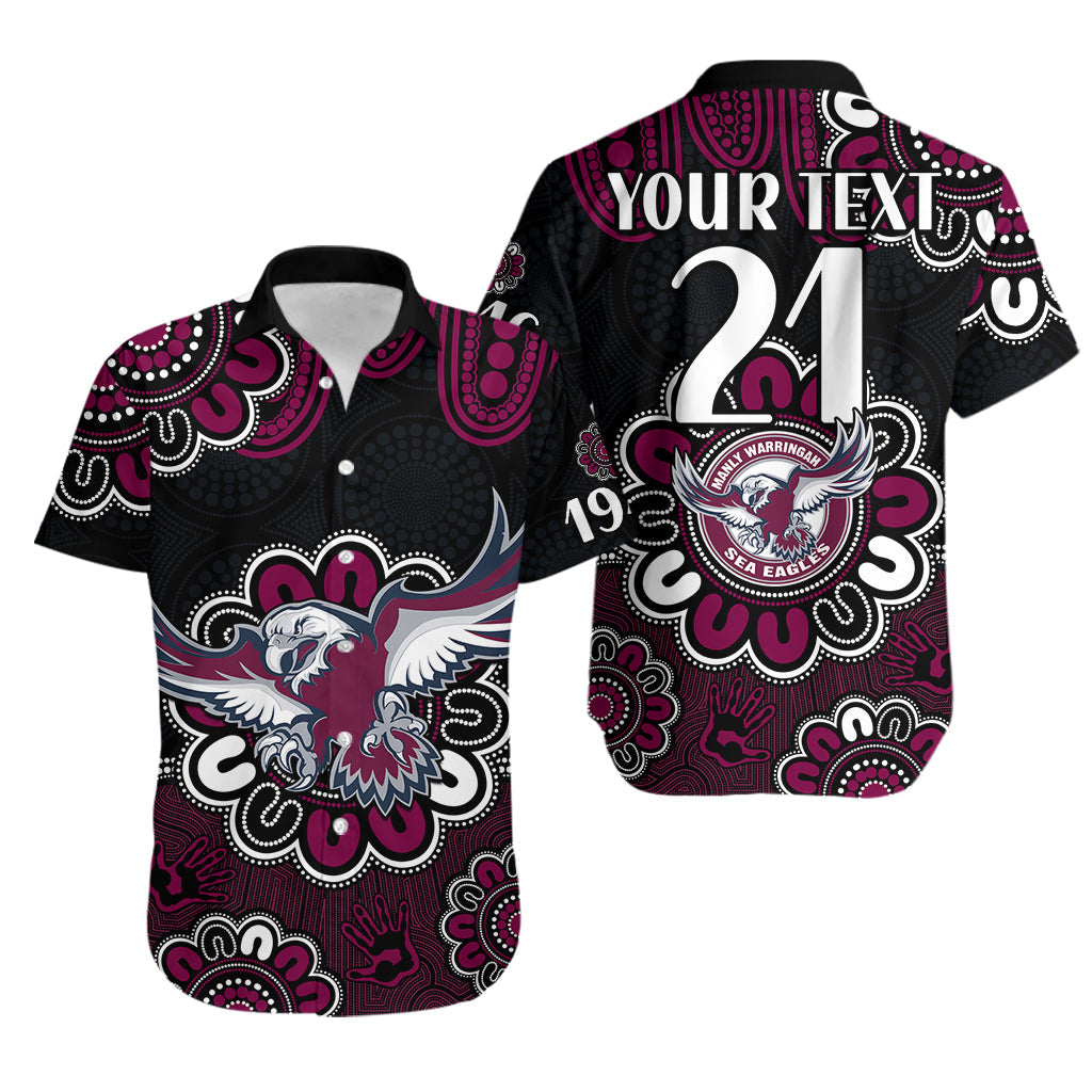 (Custom Personalised) NRL Manly Warringah Sea Eagles Rugby 1946 Aboriginal Hawaiian Shirt - Vibe Hoodie Shop