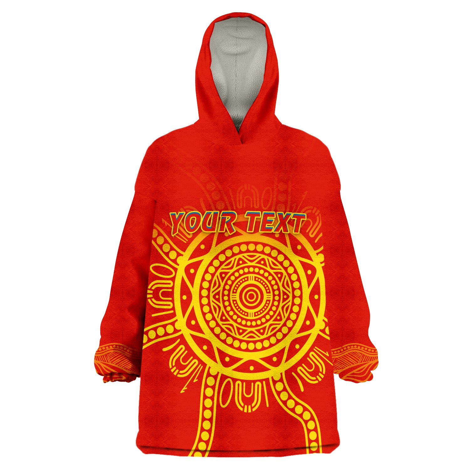 (Custom Personalised) Suns Football Simple Gold Coast Wearable Blanket Hoodie - Vibe Hoodie Shop