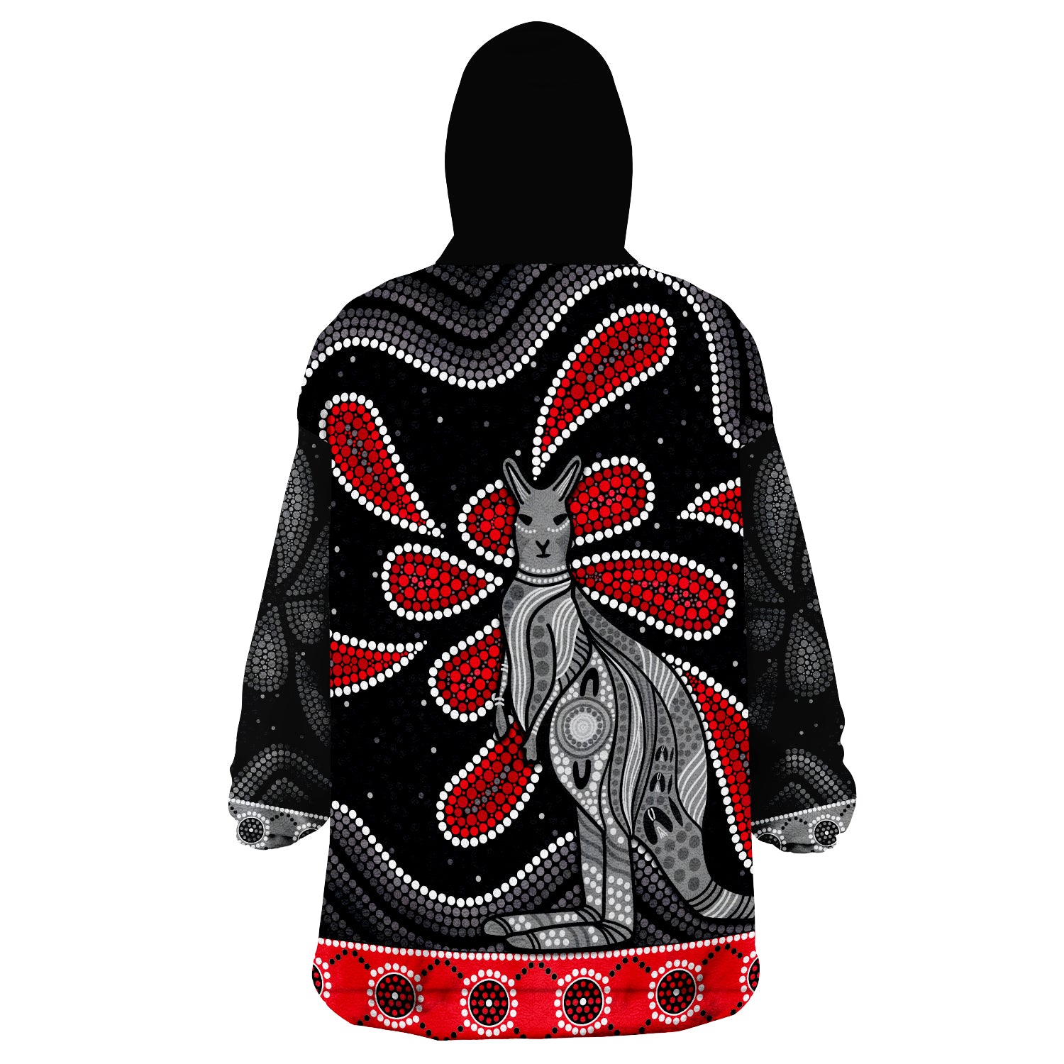 (Custom Personalised) Aboriginal Boomerang Kangaroo Australia Wearable Blanket Hoodie - Vibe Hoodie Shop