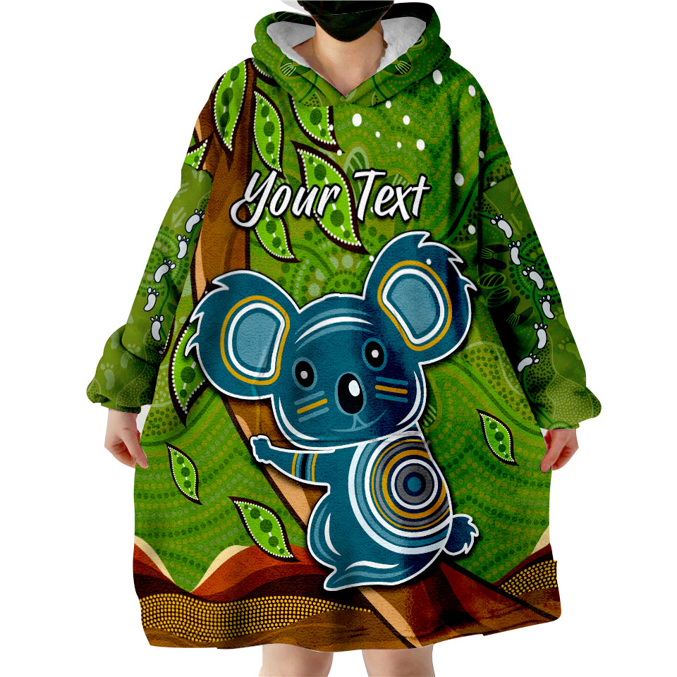 (Custom Personalised) Koala Climbing Tree Aboriginal Aussie Wearable Blanket Hoodie - Vibe Hoodie Shop