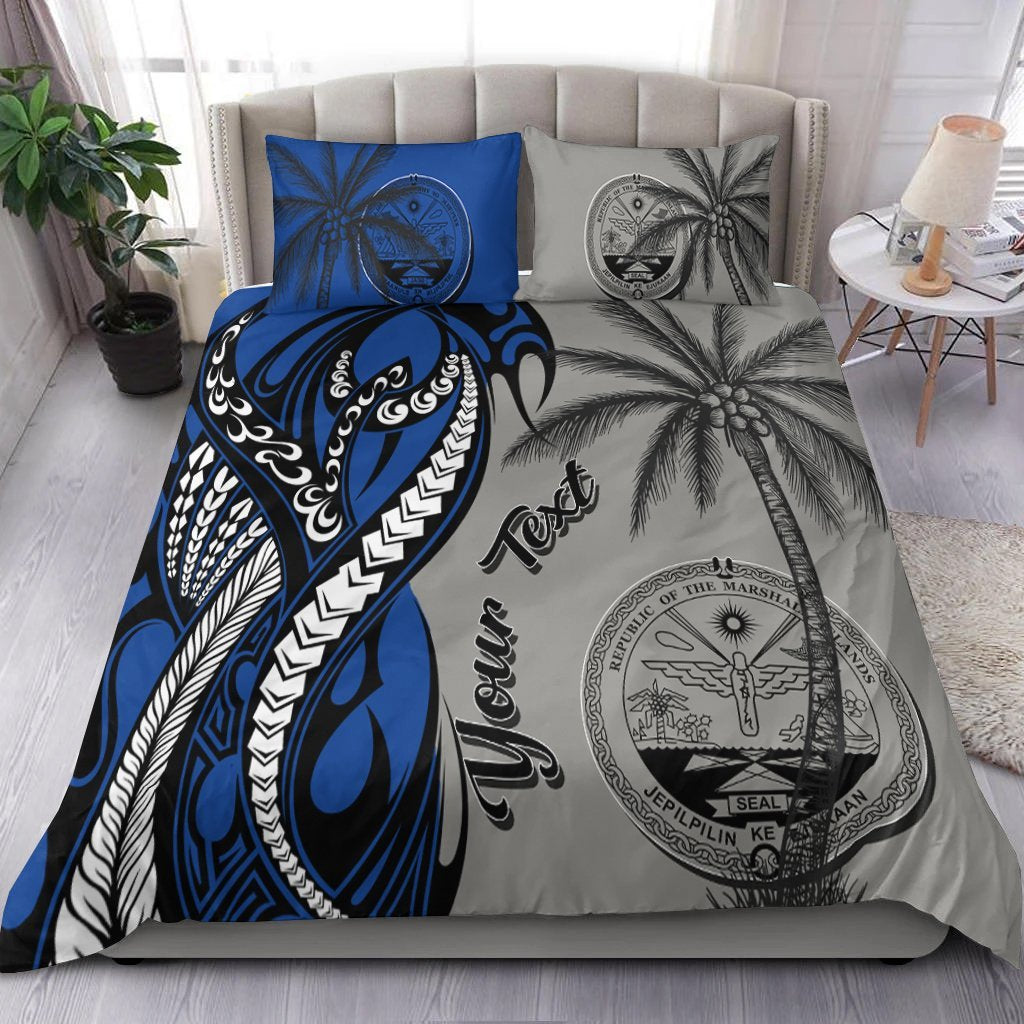 Marshall Islands Custom Personalized Bedding Set - Classical Coconut Tree - Vibe Hoodie Shop