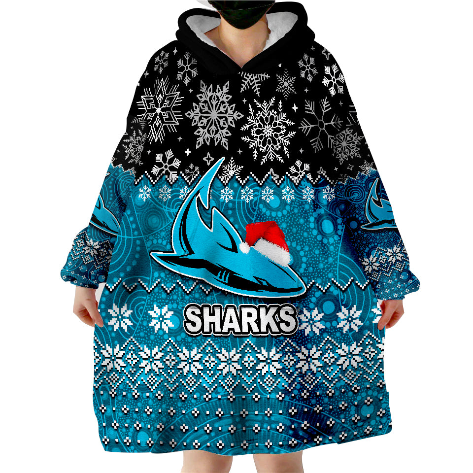 Sharks Rugby Christmas 2022 Wearable Blanket Hoodie - Vibe Hoodie Shop
