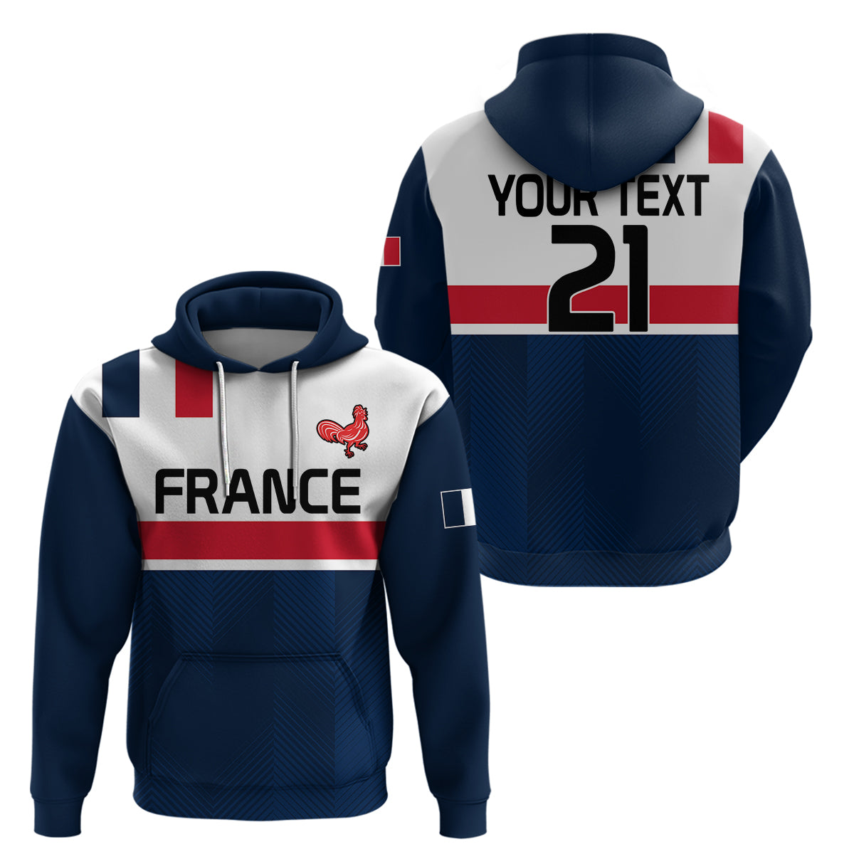 (Custom Personalised) France Rugby 7s Le XV de France Hoodie LT9 - Vibe Hoodie Shop