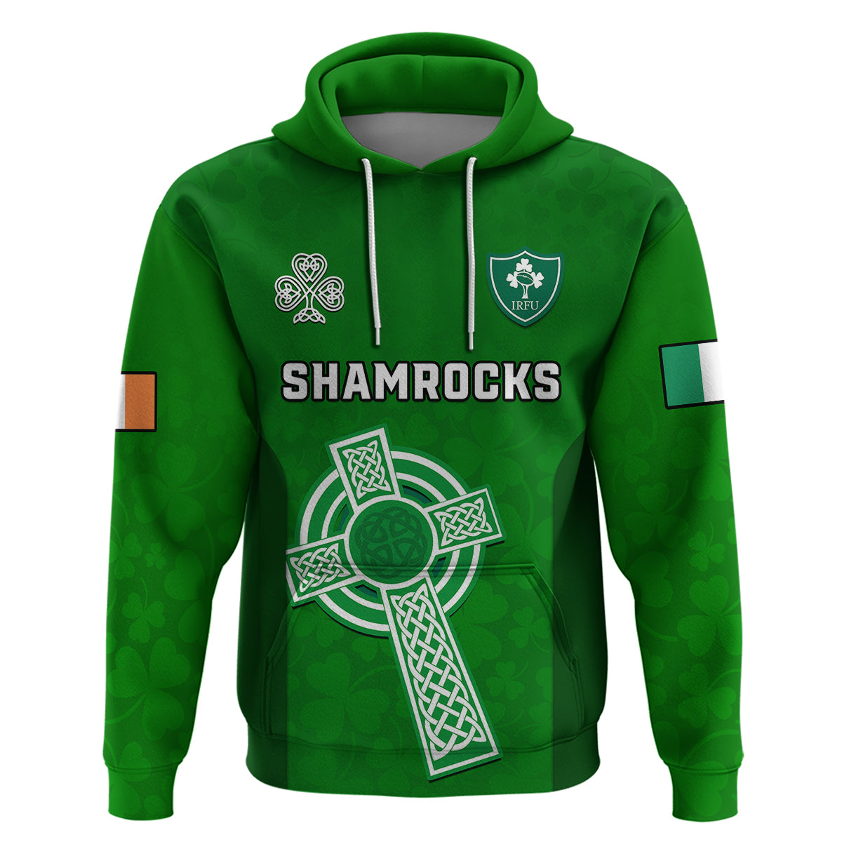 Ireland Rugby Go Shamrocks Hoodie - Vibe Hoodie Shop