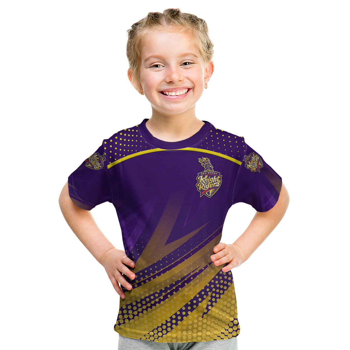 (Custom Personalised) Abu Dhabi Knight Riders ILT20 ADKR Cricket Unique Style Kid T Shirt - Vibe Hoodie Shop