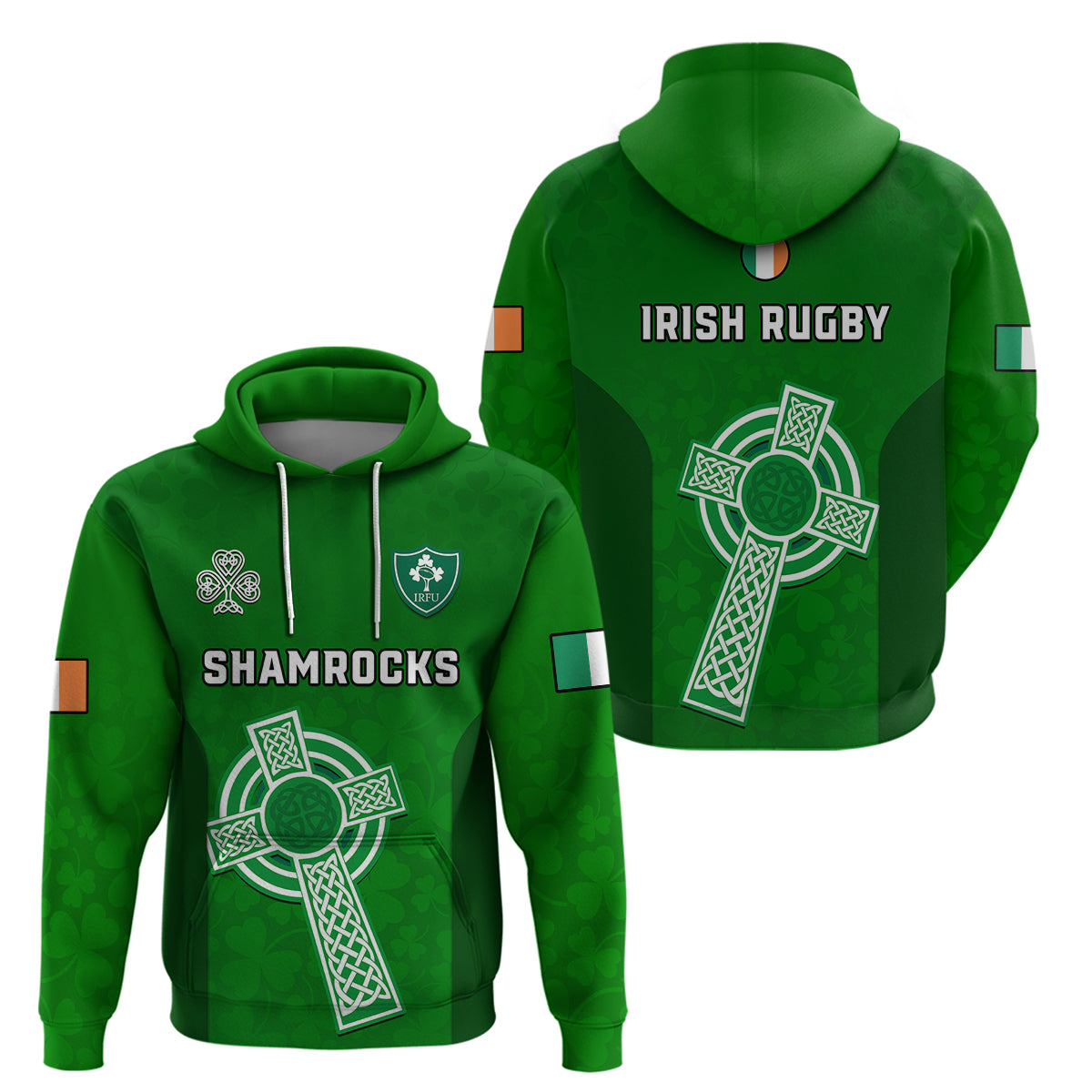 Ireland Rugby Go Shamrocks Hoodie - Vibe Hoodie Shop