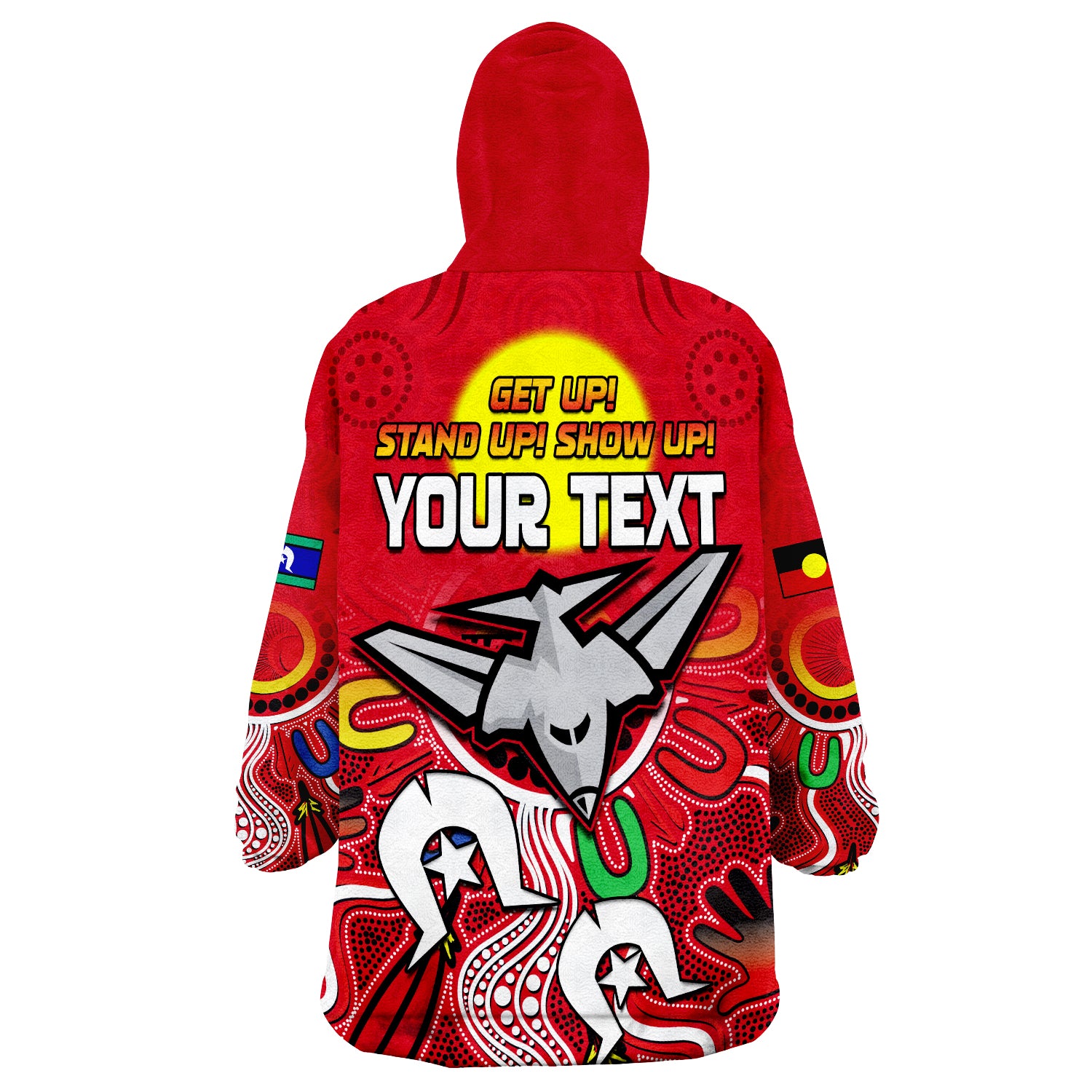 (Custom Personalised) Bombers NAIDOC Week Essendon Football Aboriginal Wearable Blanket Hoodie - Vibe Hoodie Shop