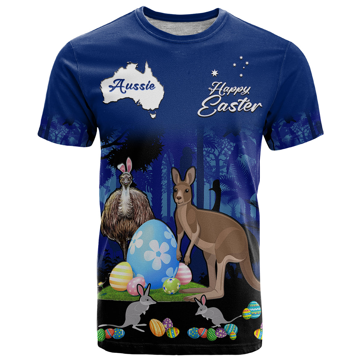 Australia Kangaroo Emu And Bilby Happy Easter Day T Shirt - Vibe Hoodie Shop