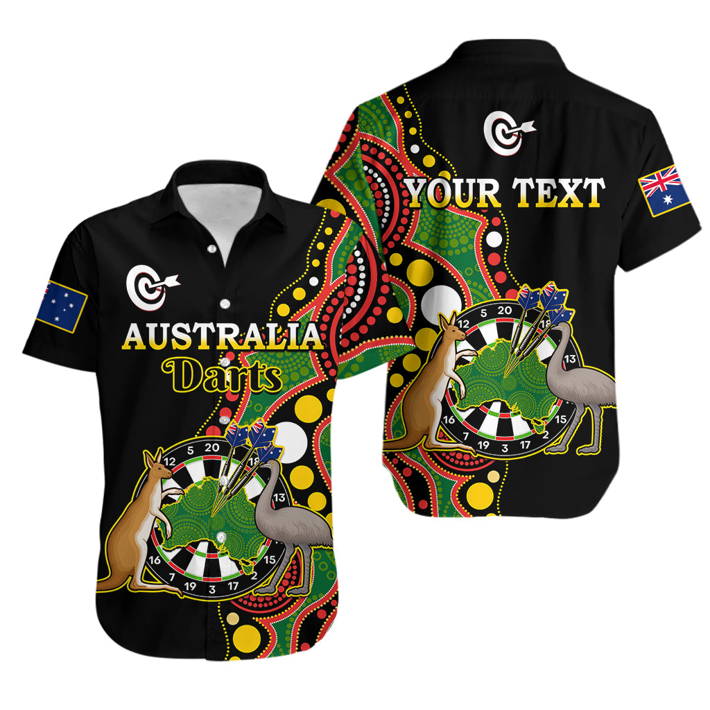 (Custom Personalised) Australia Darts Indigenous Art Mix Kangaroo And Emu Hawaiian Shirt - Vibe Hoodie Shop