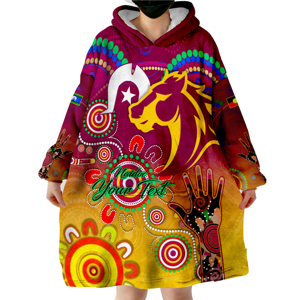 (Custom Personalised) NAIDOC Broncos 2022 Wearable Blanket Hoodie - Vibe Hoodie Shop