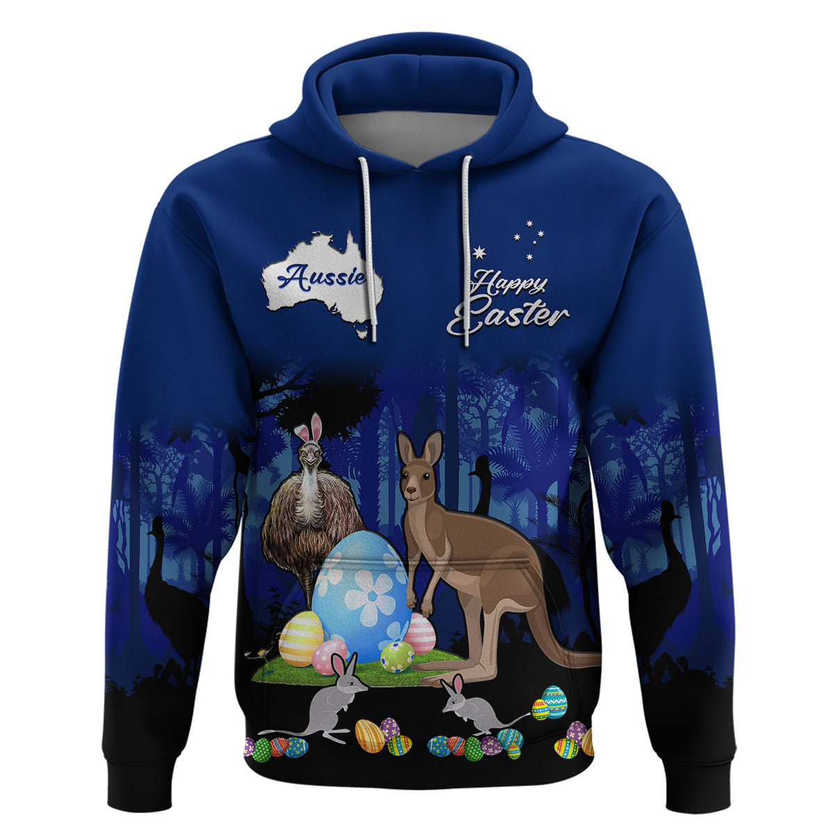 Australia Kangaroo Emu And Bilby Happy Easter Day Hoodie - Vibe Hoodie Shop