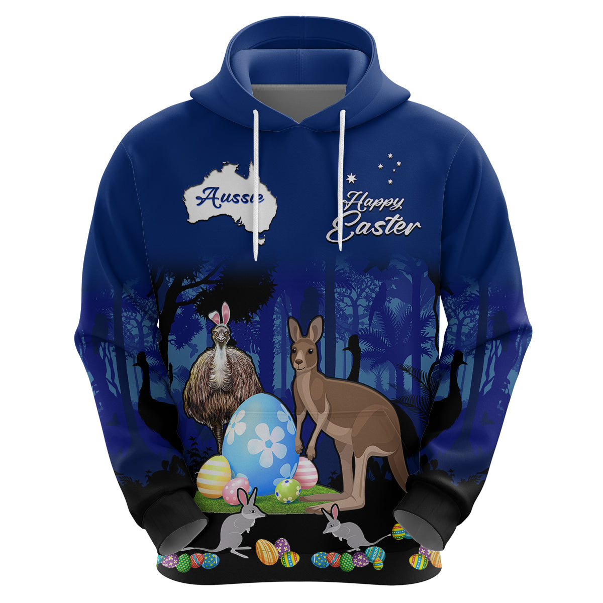 Australia Kangaroo Emu And Bilby Happy Easter Day Hoodie - Vibe Hoodie Shop