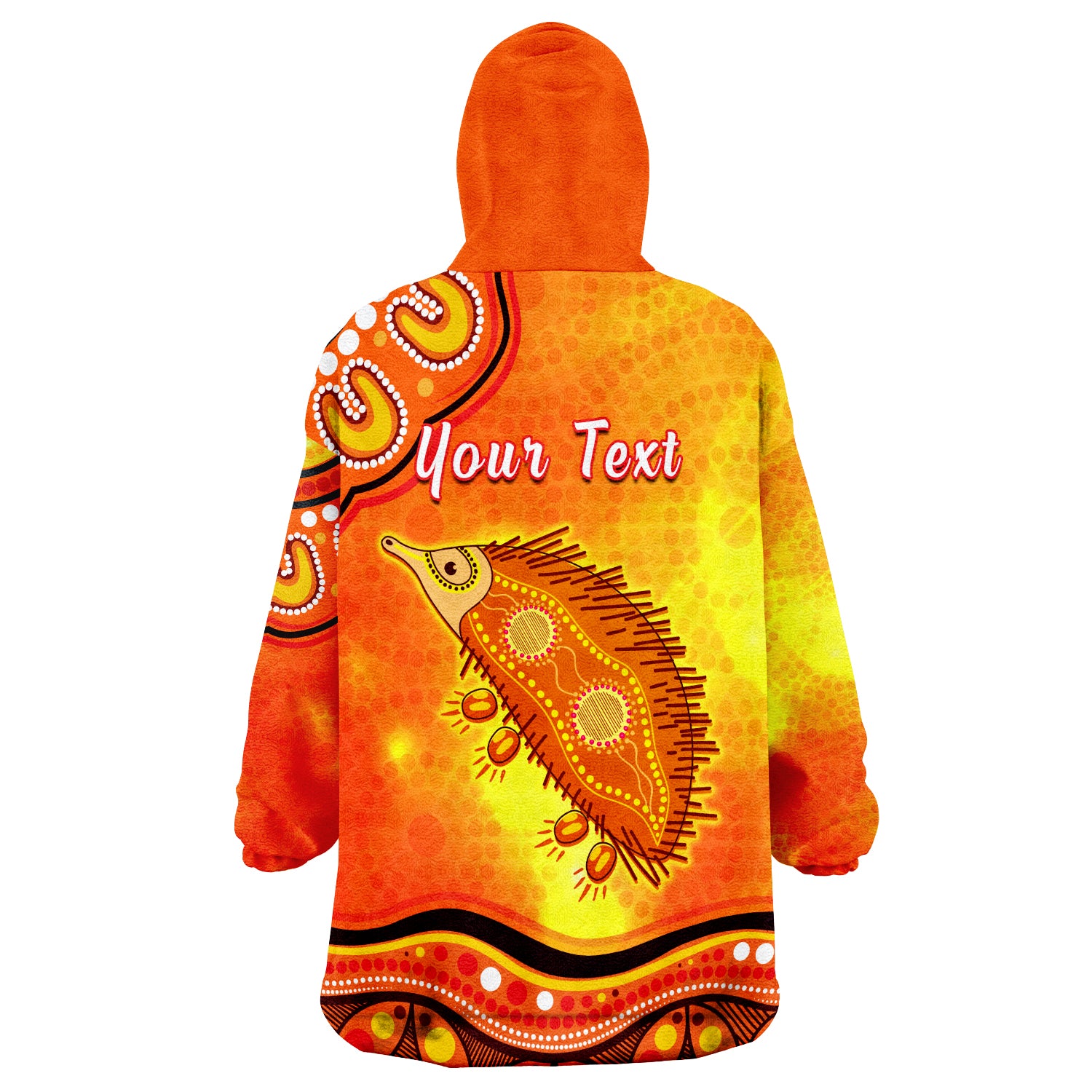 (Custom Personalised) Echidna Aboriginal Australian Animal Wearable Blanket Hoodie - Vibe Hoodie Shop