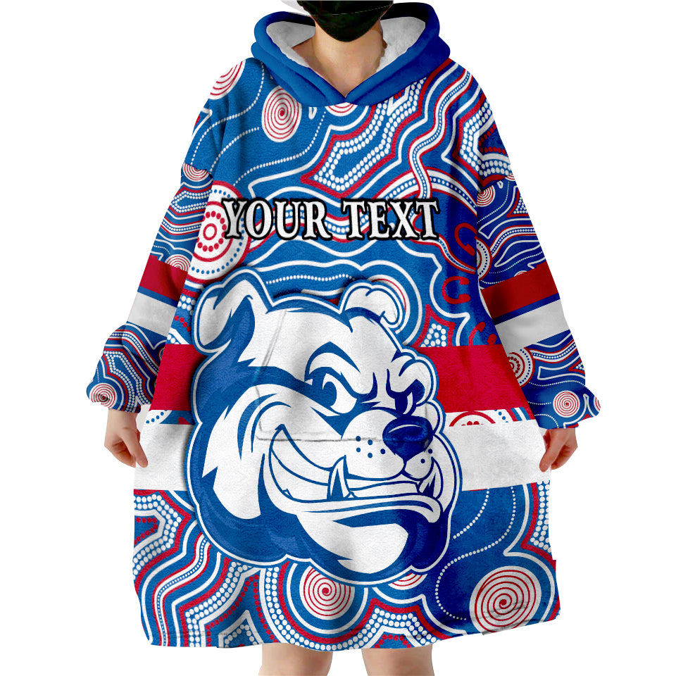 (Custom Personalised) Bulldogs Champion 2022 Western Indigenous Always Proud Wearable Blanket Hoodie - Vibe Hoodie Shop