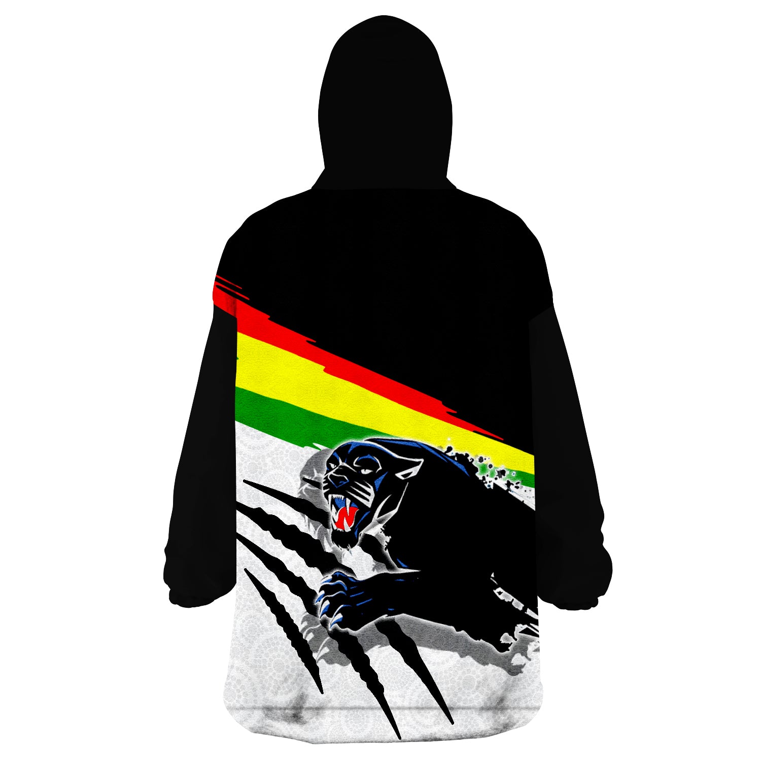 Panthers Aboriginal Dot Patterns Wearable Blanket Hoodie - Vibe Hoodie Shop