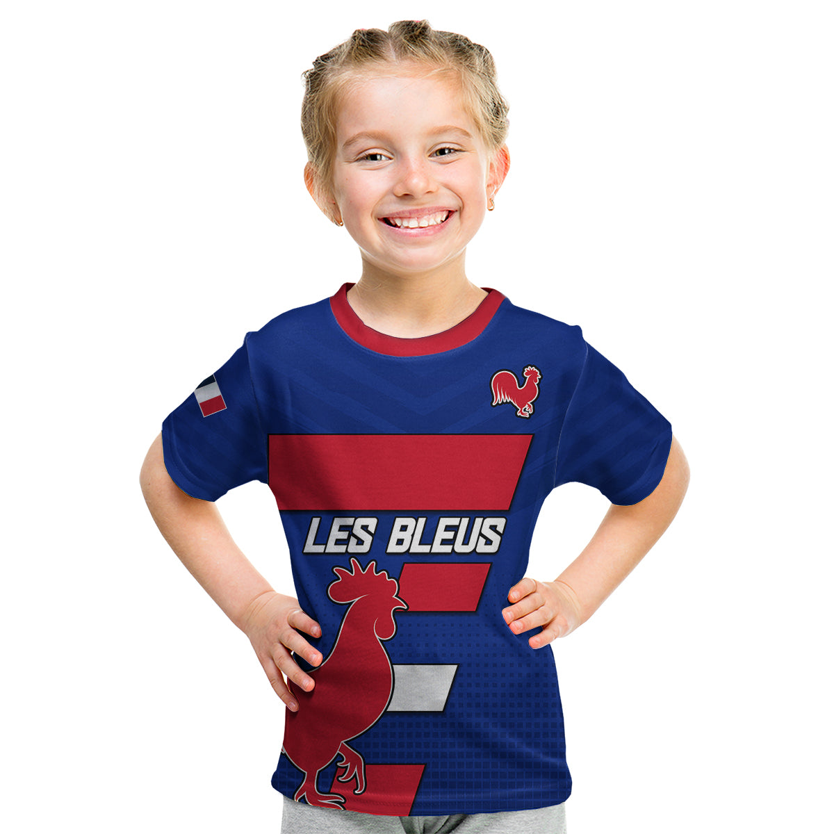 (Custom Personalised) France Rugby 7s Come On Les Bleus Kid T Shirt - Vibe Hoodie Shop