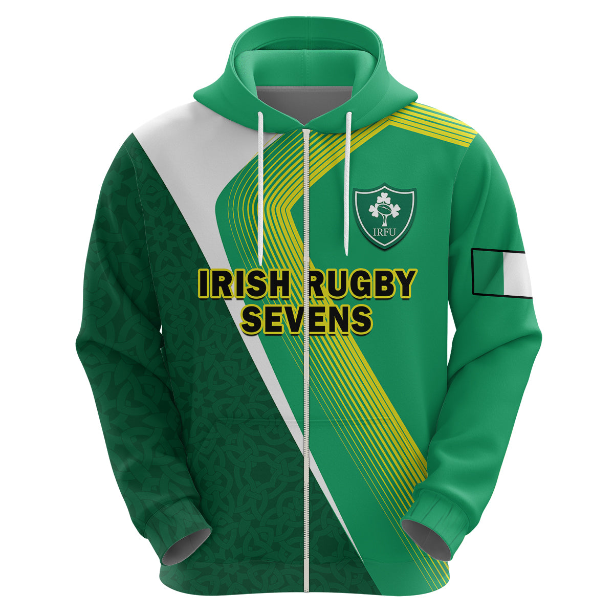 Ireland Rugby 7s Celtic Cross Shamrock Hoodie - Vibe Hoodie Shop