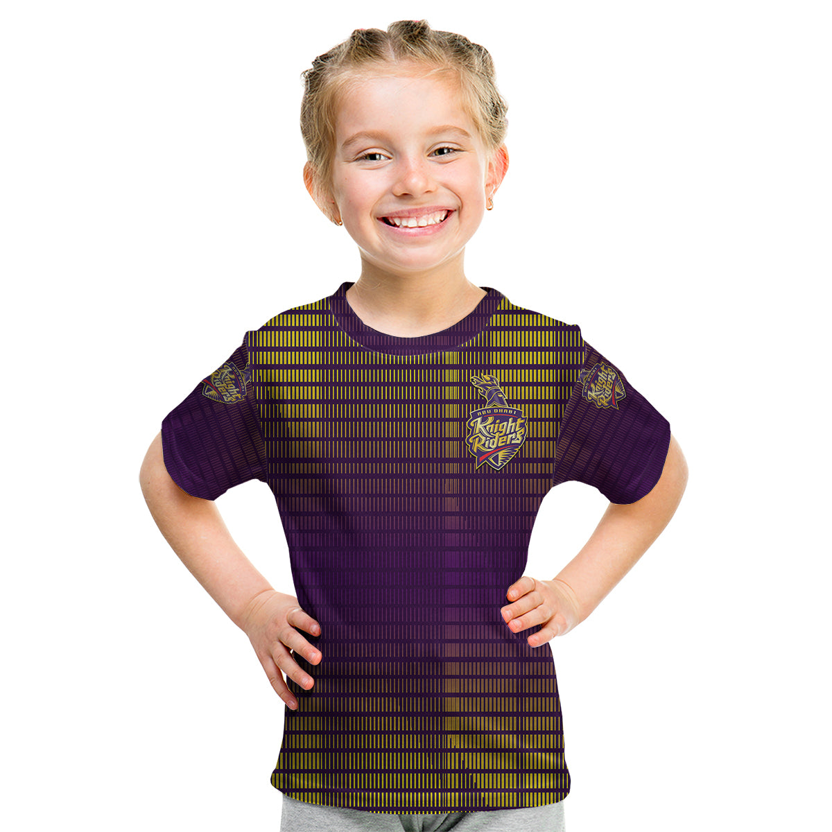 (Custom Personalised) Abu Dhabi Knight Riders ILT20 ADKR Cricket Special Style Kid T Shirt - Vibe Hoodie Shop