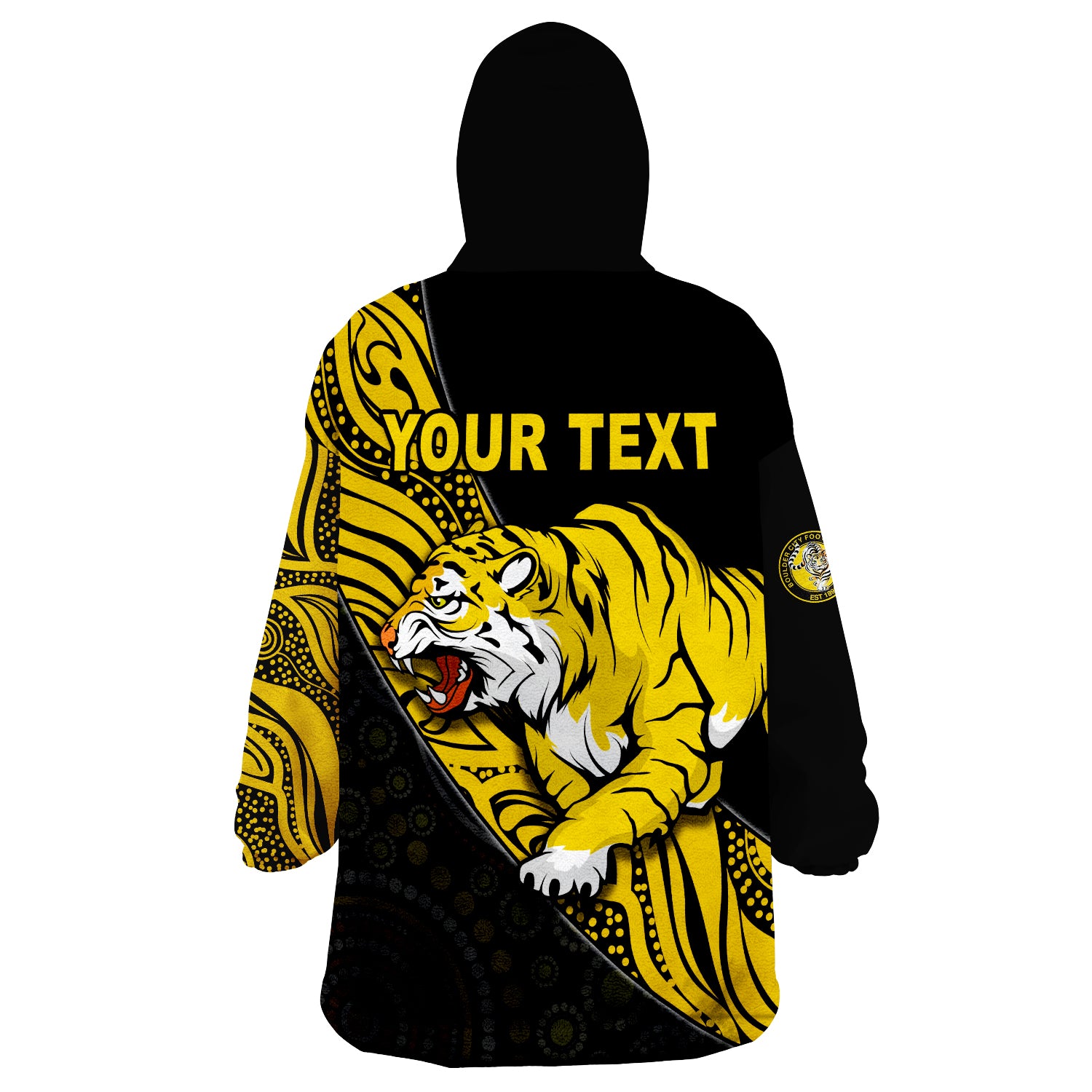 (Custom Personalised) Boulder City Football Club Goldfields Football Indigenous Tigers Wearable Blanket Hoodie - Vibe Hoodie Shop