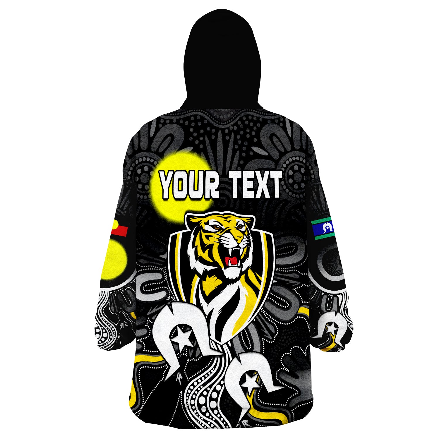 (Custom Personalised) Tigers NAIDOC Week Richmond Football Aboriginal Wearable Blanket Hoodie - Vibe Hoodie Shop