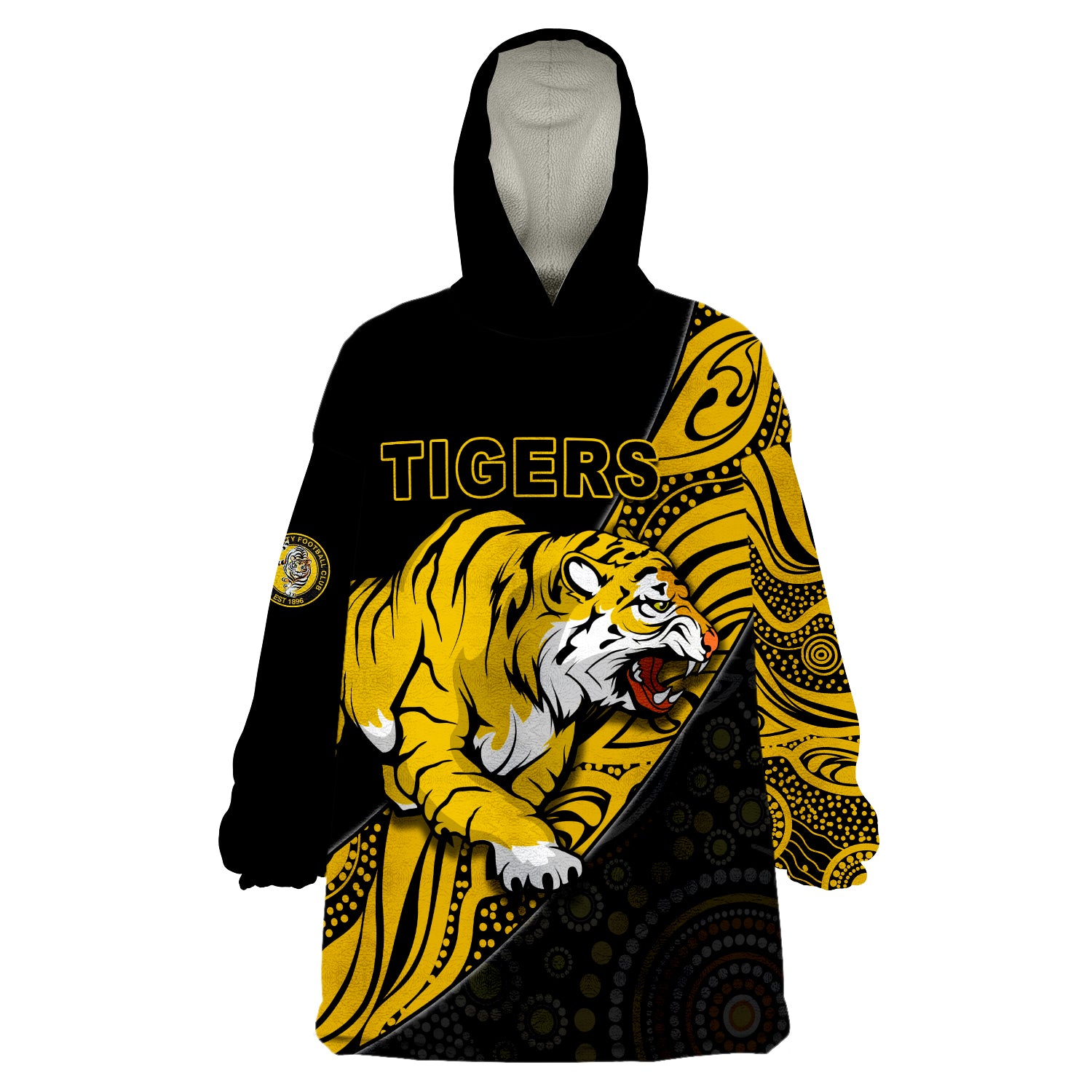 (Custom Personalised) Boulder City Football Club Goldfields Football Indigenous Tigers Wearable Blanket Hoodie - Vibe Hoodie Shop