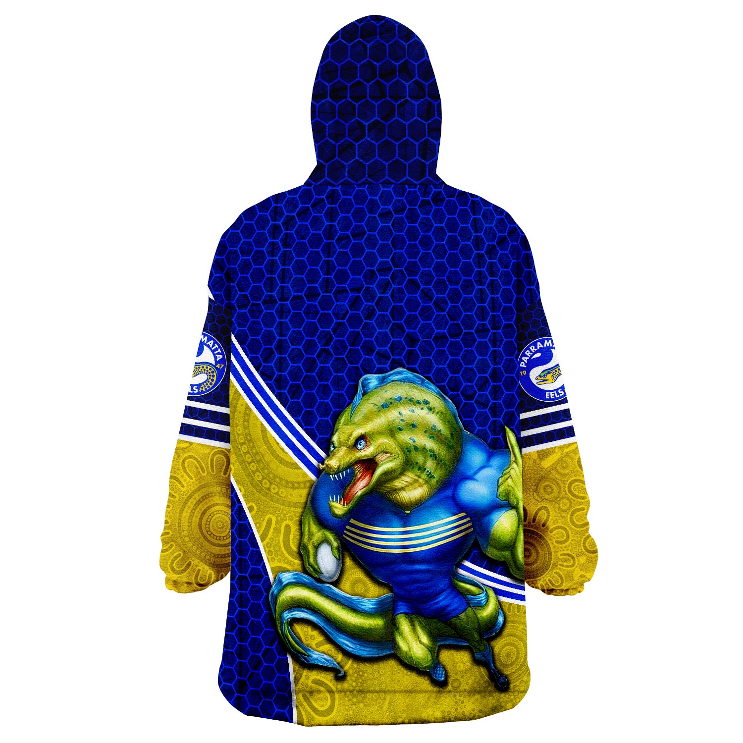 Eels Rugby Mix Aboriginal Simple Wearable Blanket Hoodie - Vibe Hoodie Shop