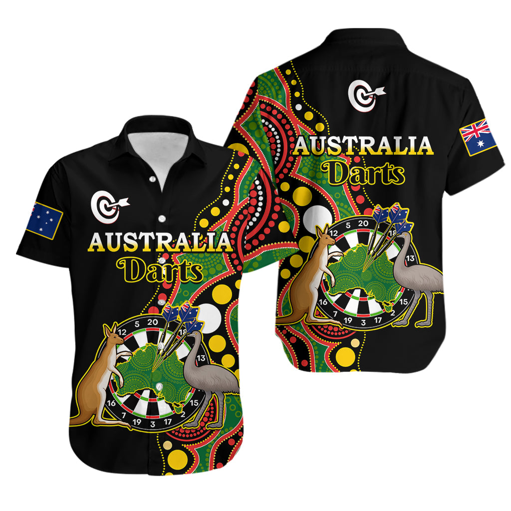 Australia Darts Indigenous Art Mix Kangaroo And Emu Hawaiian Shirt - Vibe Hoodie Shop