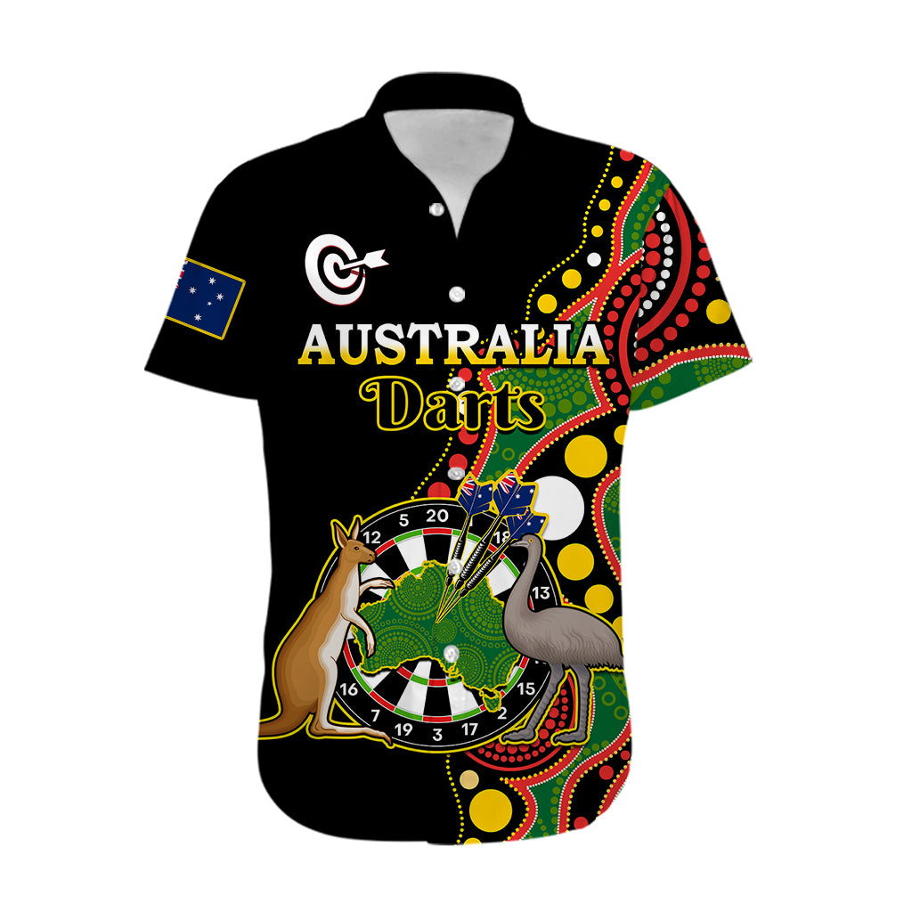 Australia Darts Indigenous Art Mix Kangaroo And Emu Hawaiian Shirt - Vibe Hoodie Shop