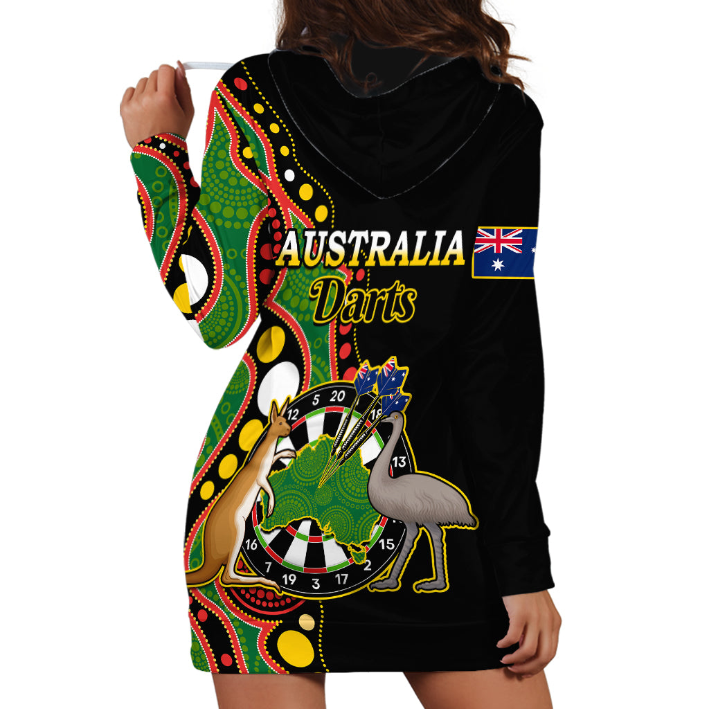 Australia Darts Indigenous Art Mix Kangaroo And Emu Hoodie Dress - Vibe Hoodie Shop