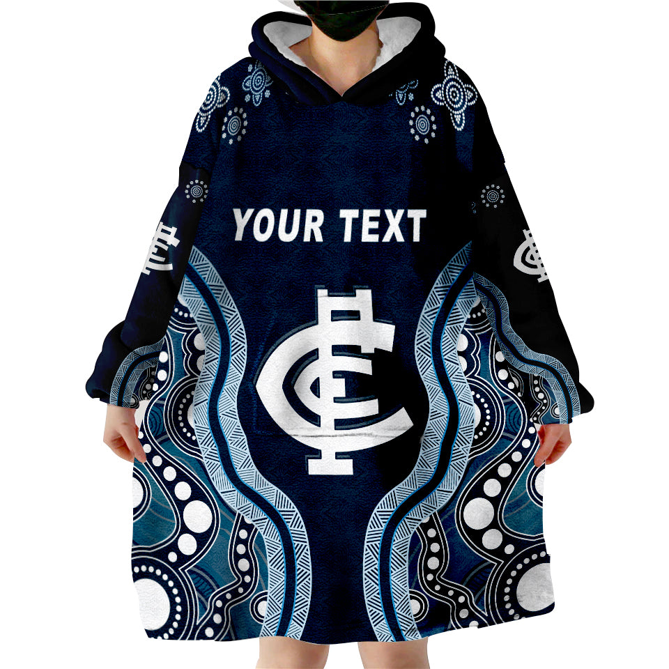 (Custom Personalised) Go Blues Simple Indigenous Wearable Blanket Hoodie - Vibe Hoodie Shop