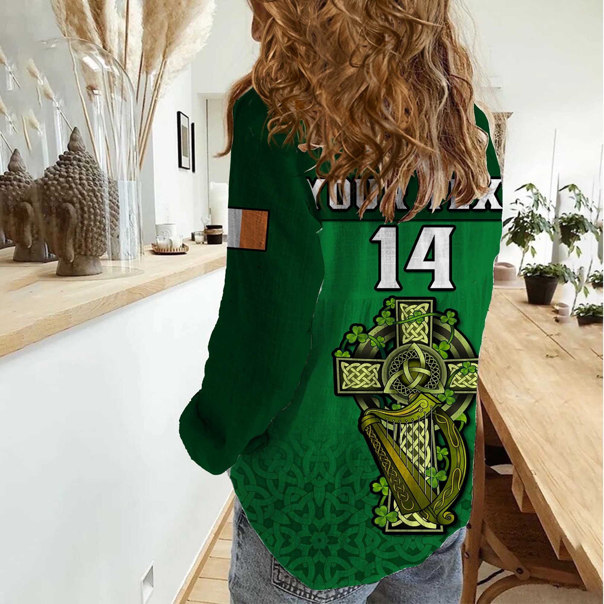 (Custom Text And Number) Ireland Rugby 2023 Champions Six Nations Irish Proud Women Casual Shirt - Vibe Hoodie Shop