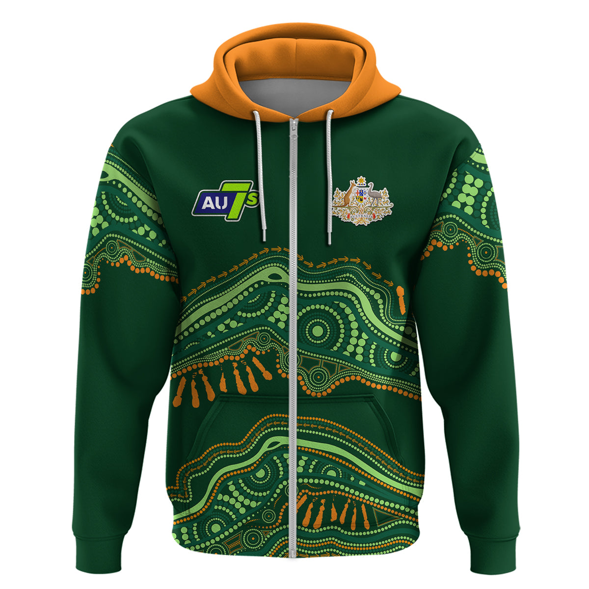 (Custom Text And Number) Aussie Sevens Rugby Aboriginal Art Hoodie - Vibe Hoodie Shop