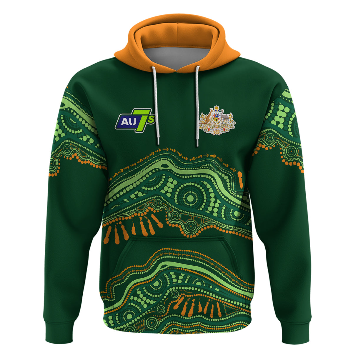 (Custom Text And Number) Aussie Sevens Rugby Aboriginal Art Hoodie - Vibe Hoodie Shop