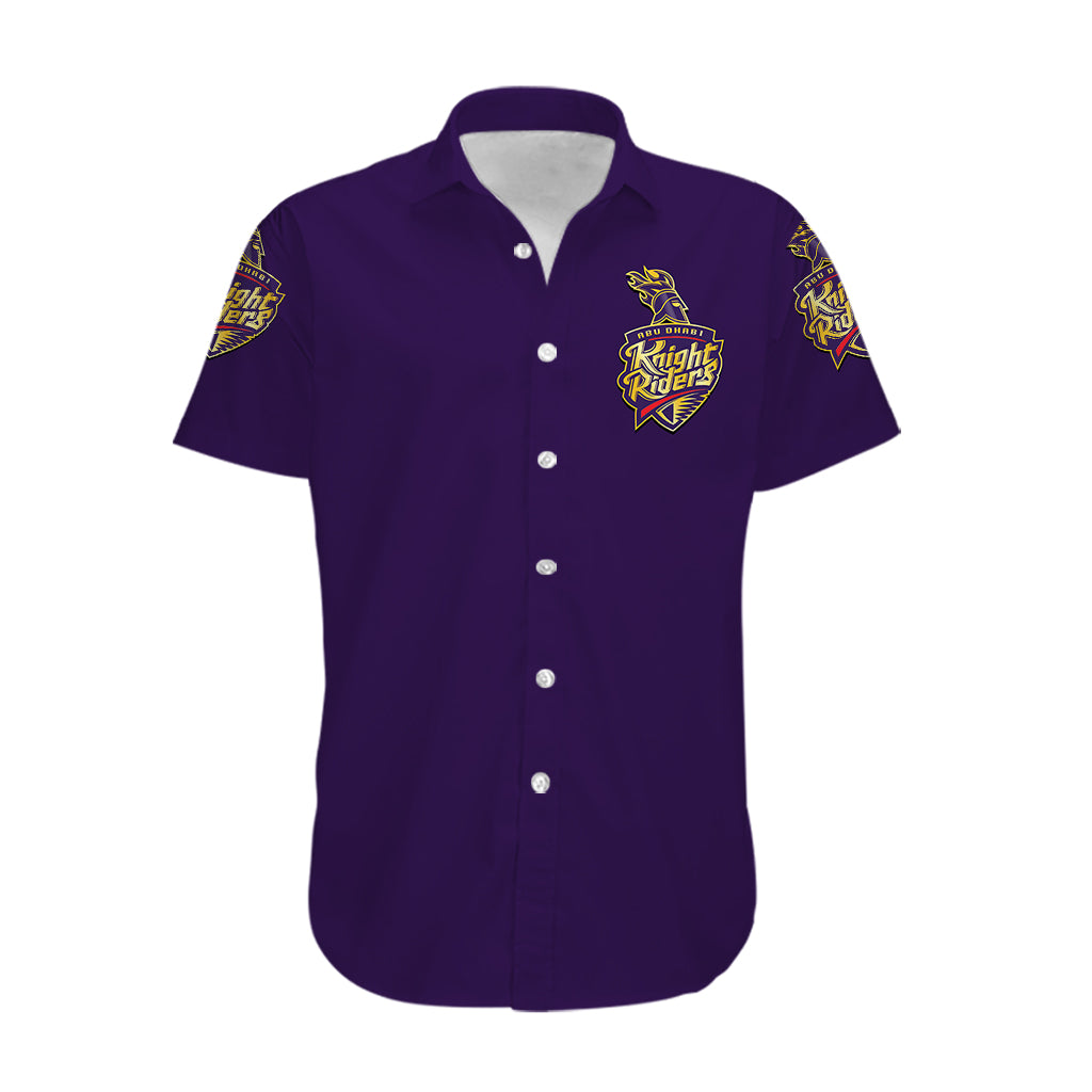 (Custom Personalised) Abu Dhabi Knight Riders ILT20 ADKR Cricket Simplified Vibes - Purple Hawaiian Shirt - Vibe Hoodie Shop