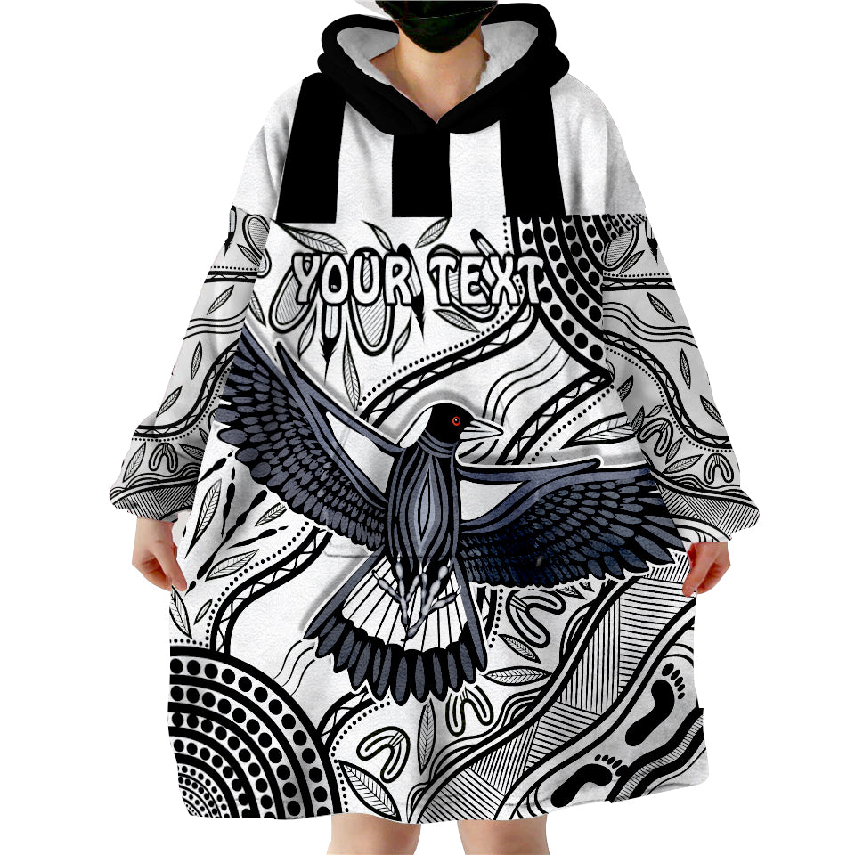 (Custom Personalised) Magpies Lovers Collingwood Forever Wearable Blanket Hoodie - Vibe Hoodie Shop