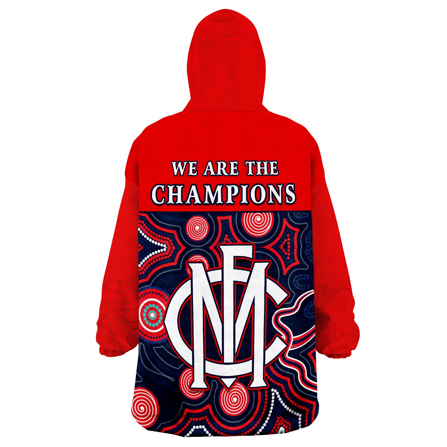 (Custom Personalised) Melbourne Demons 2022 - We are the Champions Wearable Blanket Hoodie - Vibe Hoodie Shop