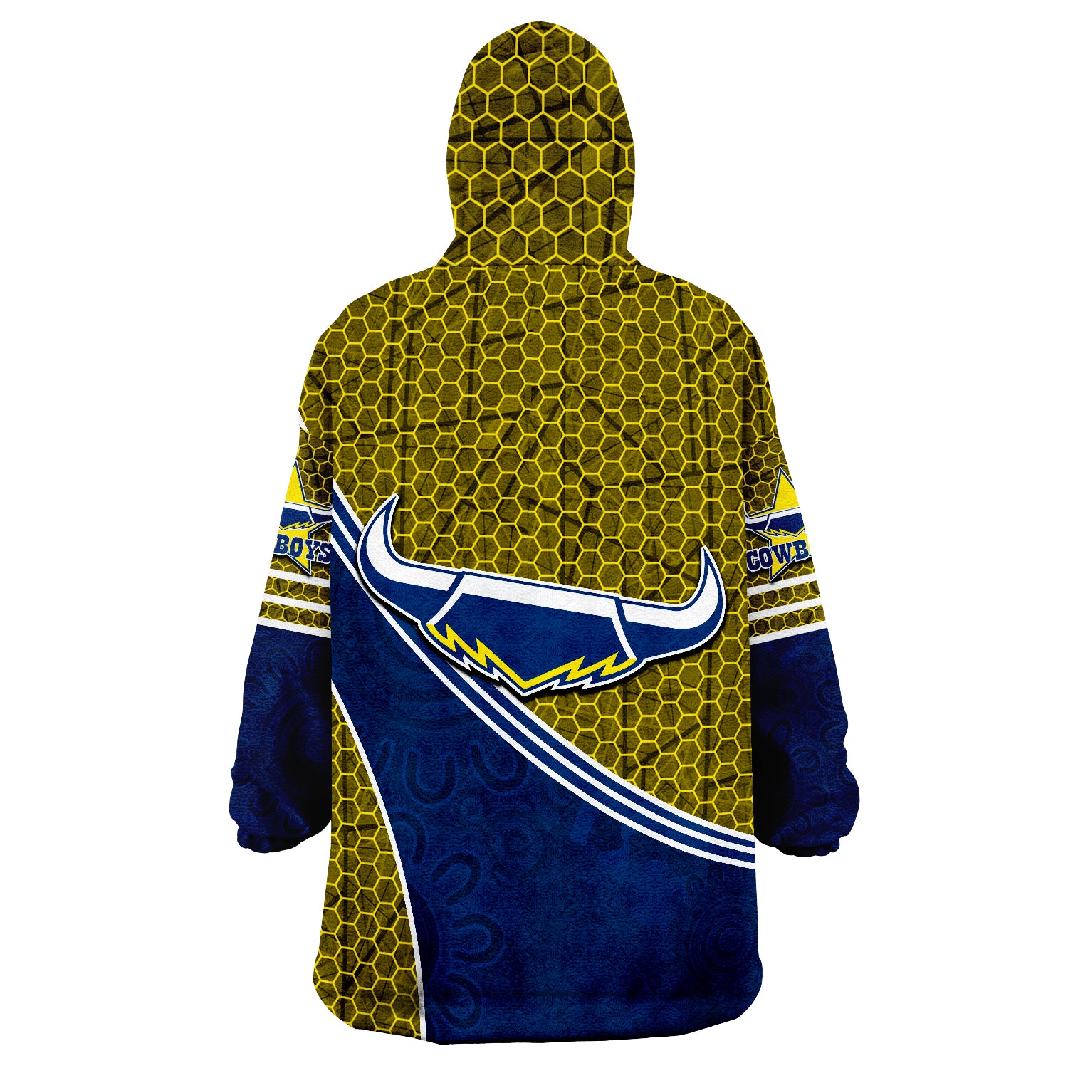 Cowboys Rugby Mix Aboriginal Simple Wearable Blanket Hoodie - Vibe Hoodie Shop