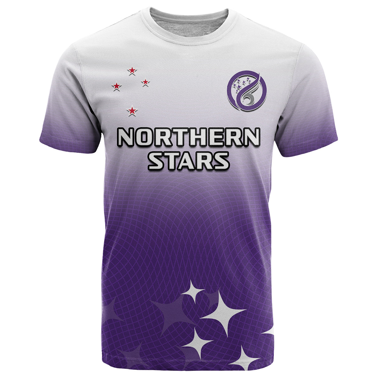 (Custom Text And Number) Aotearoa Northern Stars Netball Sporty Style T Shirt - Vibe Hoodie Shop