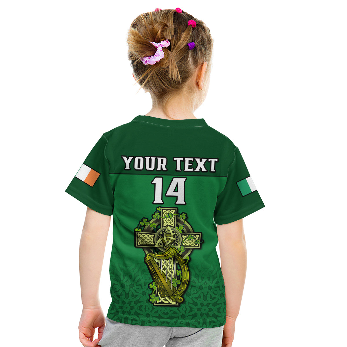 (Custom Text And Number) Ireland Rugby 2023 Champions Six Nations Irish Proud Kid T Shirt - Vibe Hoodie Shop