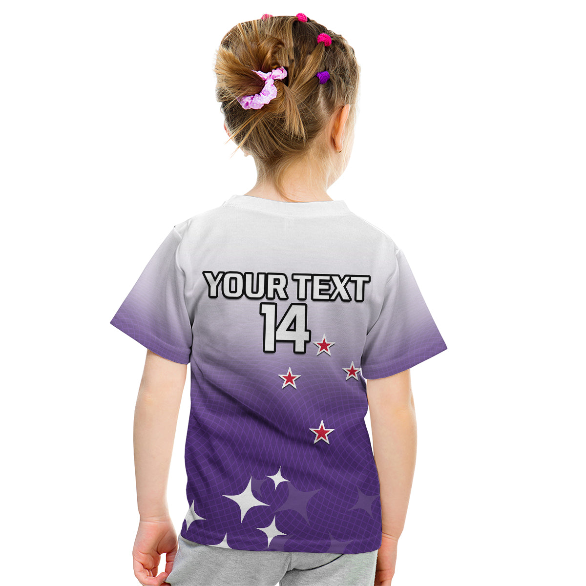 (Custom Text And Number) Aotearoa Northern Stars Netball Sporty Style Kid T Shirt - Vibe Hoodie Shop