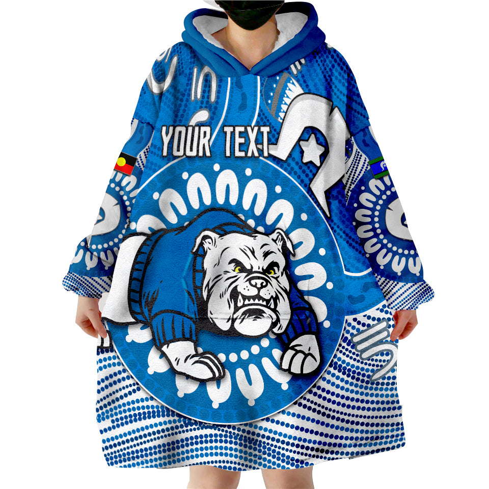 (Custom Personalised) Bulldogs NAIDOC Indigenous - White Wearable Blanket Hoodie - Vibe Hoodie Shop