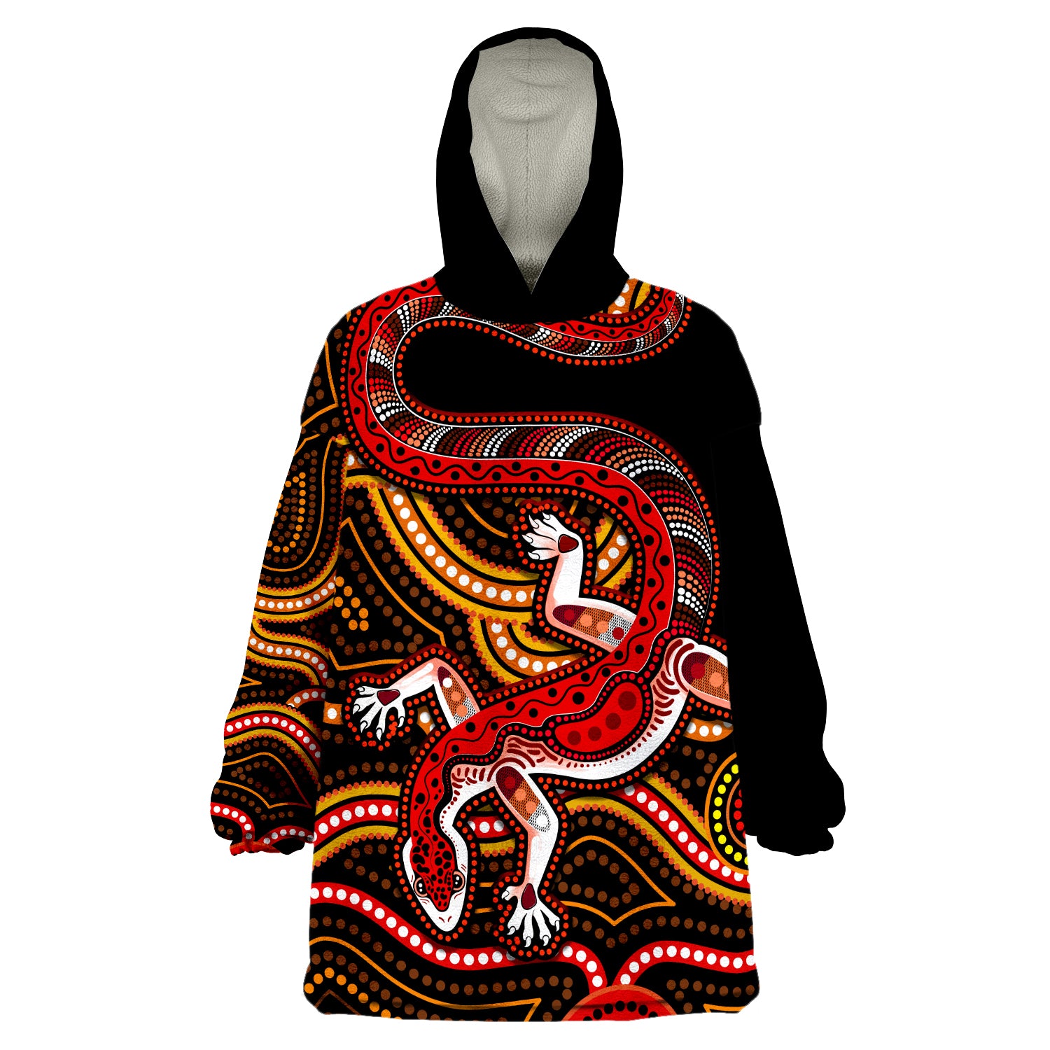 (Custom Personalised) Aboriginal Art Lizard You Are Number One Wearable Blanket Hoodie - Vibe Hoodie Shop